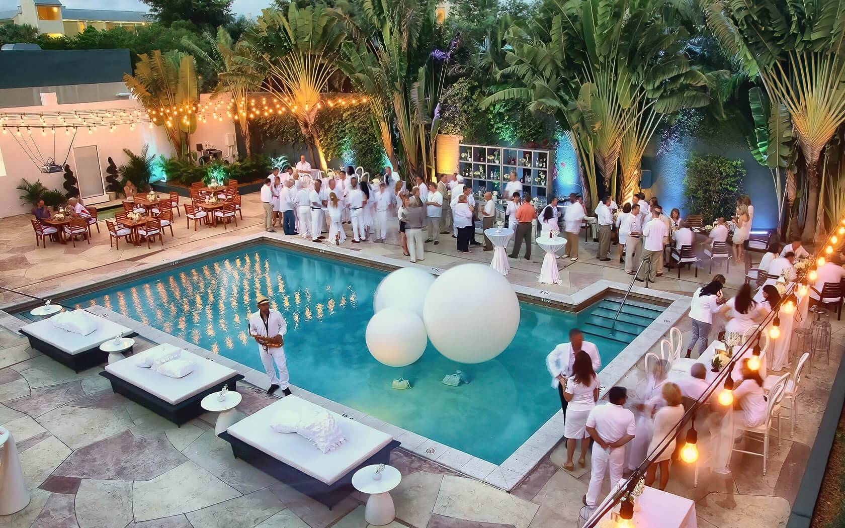 White Pool Party Photo