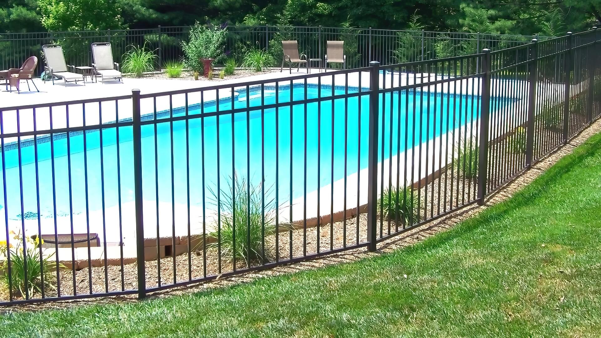 Black Metal Fence Pool