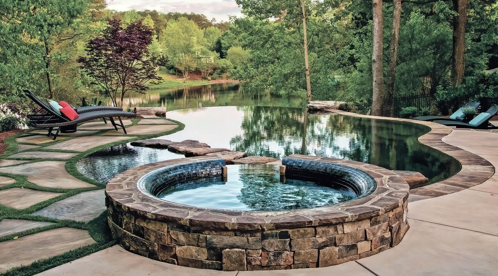 Hot Tub Stone Decking