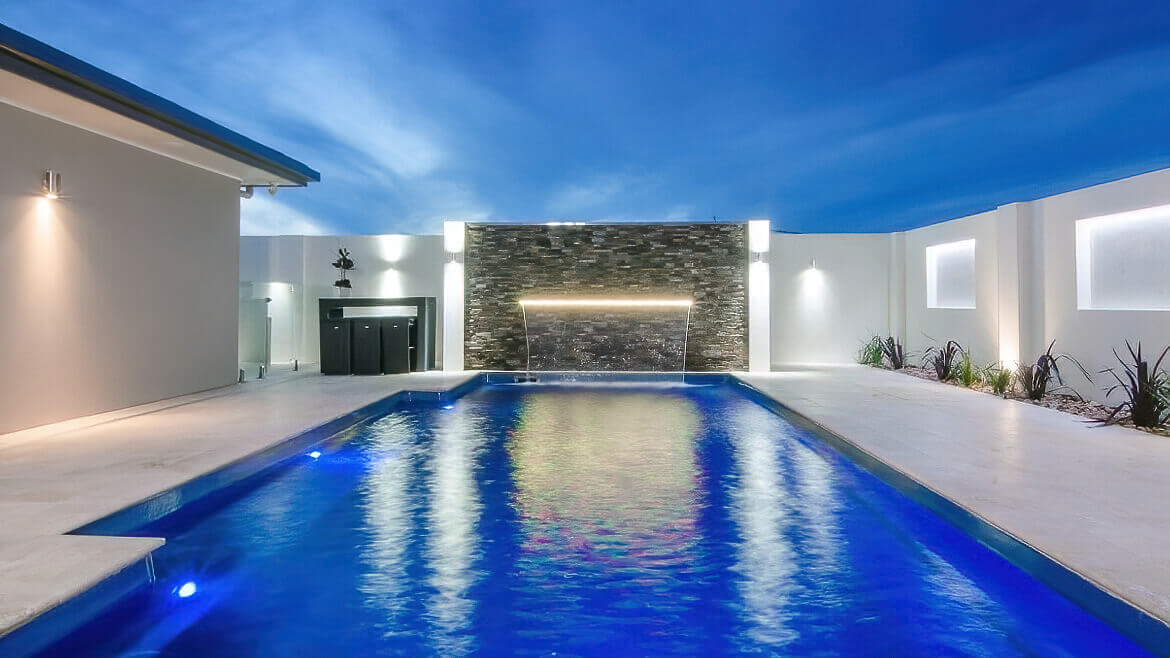 Pool Lighting Waterfall