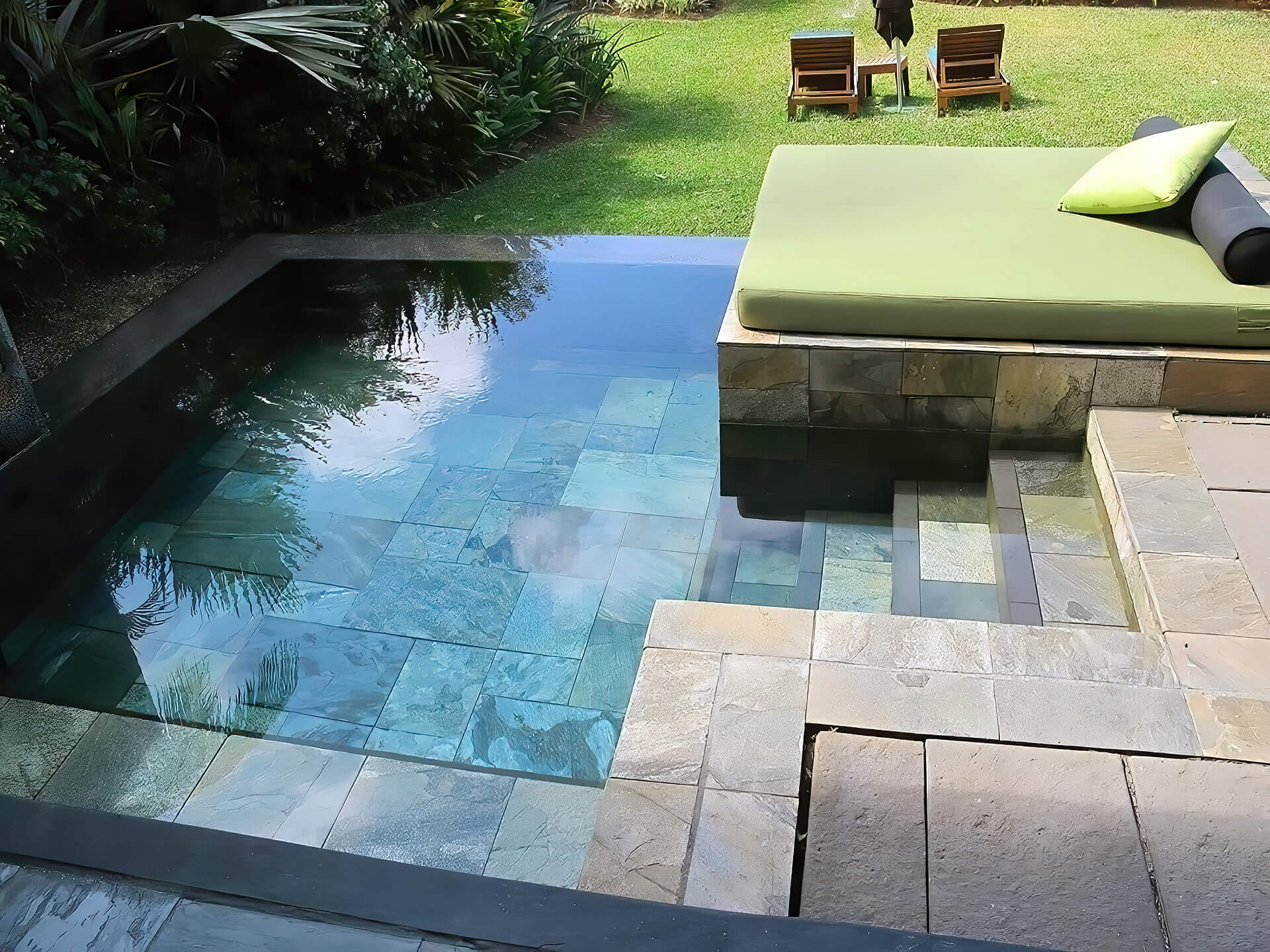 Tiled Concrete Pool With Stairs Tiled Concrete Pool Stairs