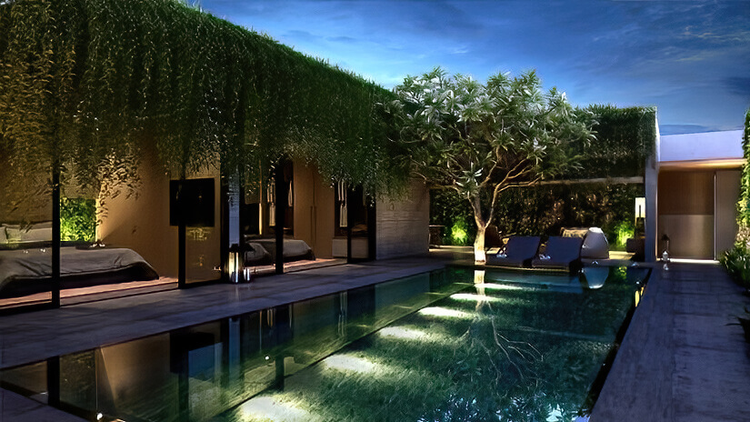 Tropical Pool Lighting