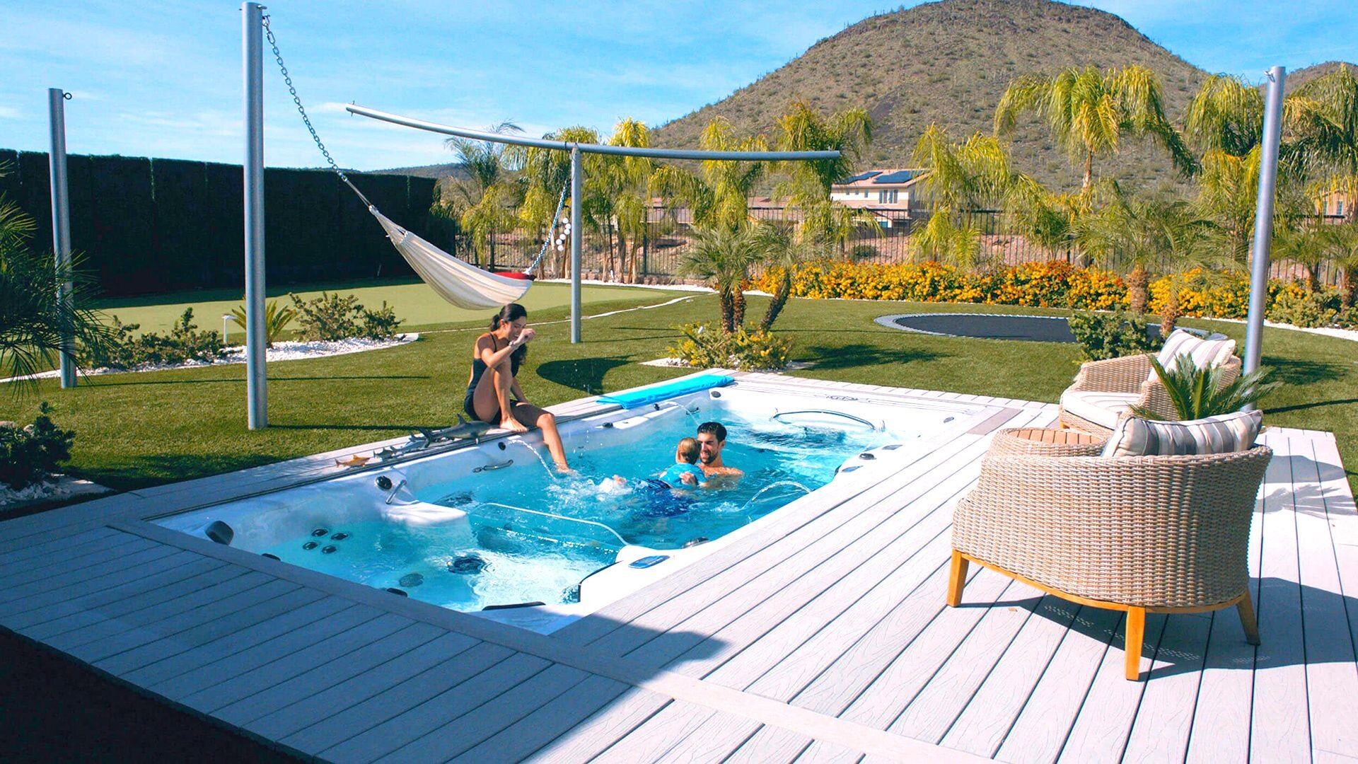Pool Spa With White Timber Deck Pool Spa White Timber Deck