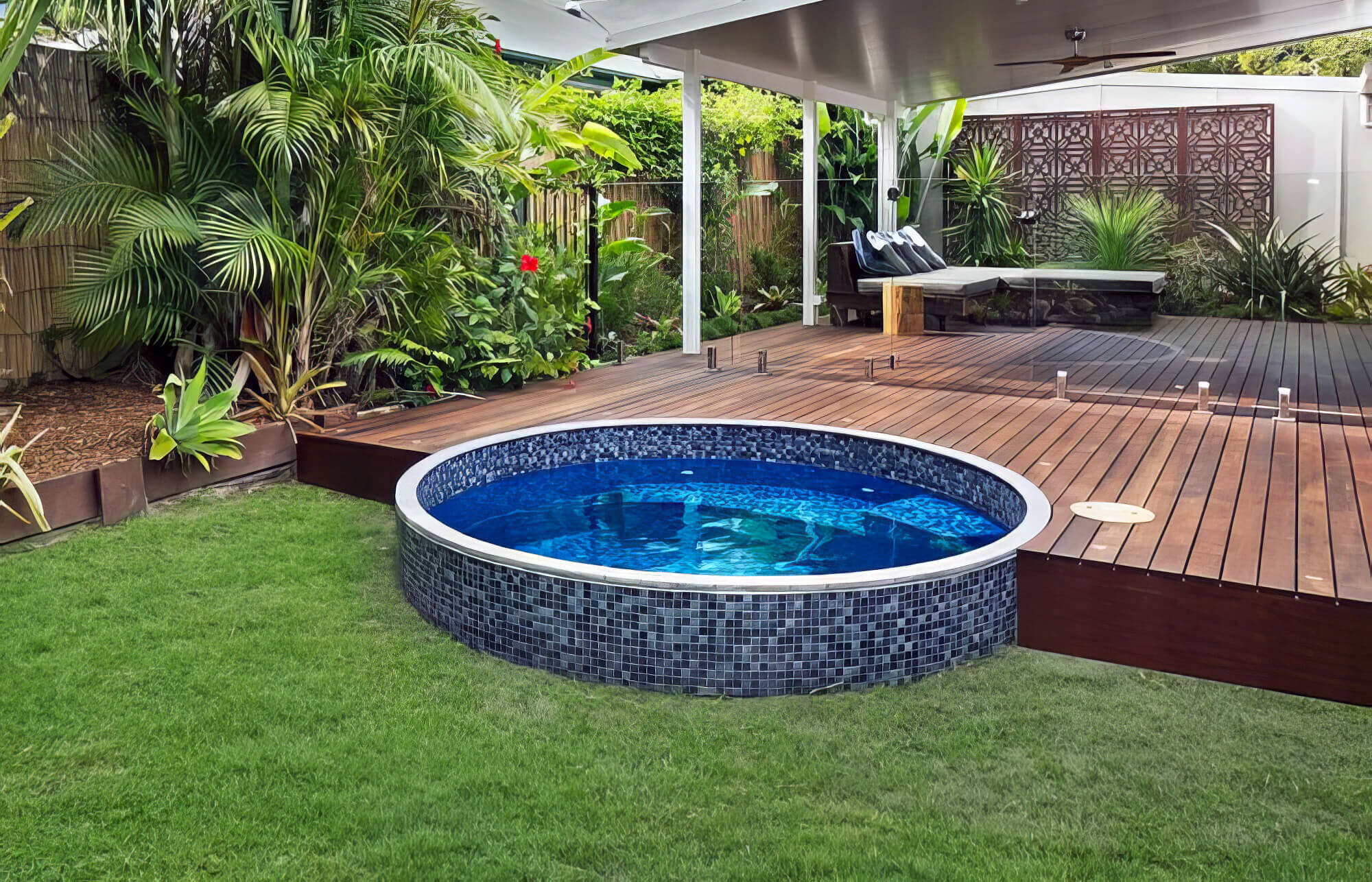Beautiful Plunge Pool In Backyard With Deck Beautiful Plunge Pool Backyard Deck