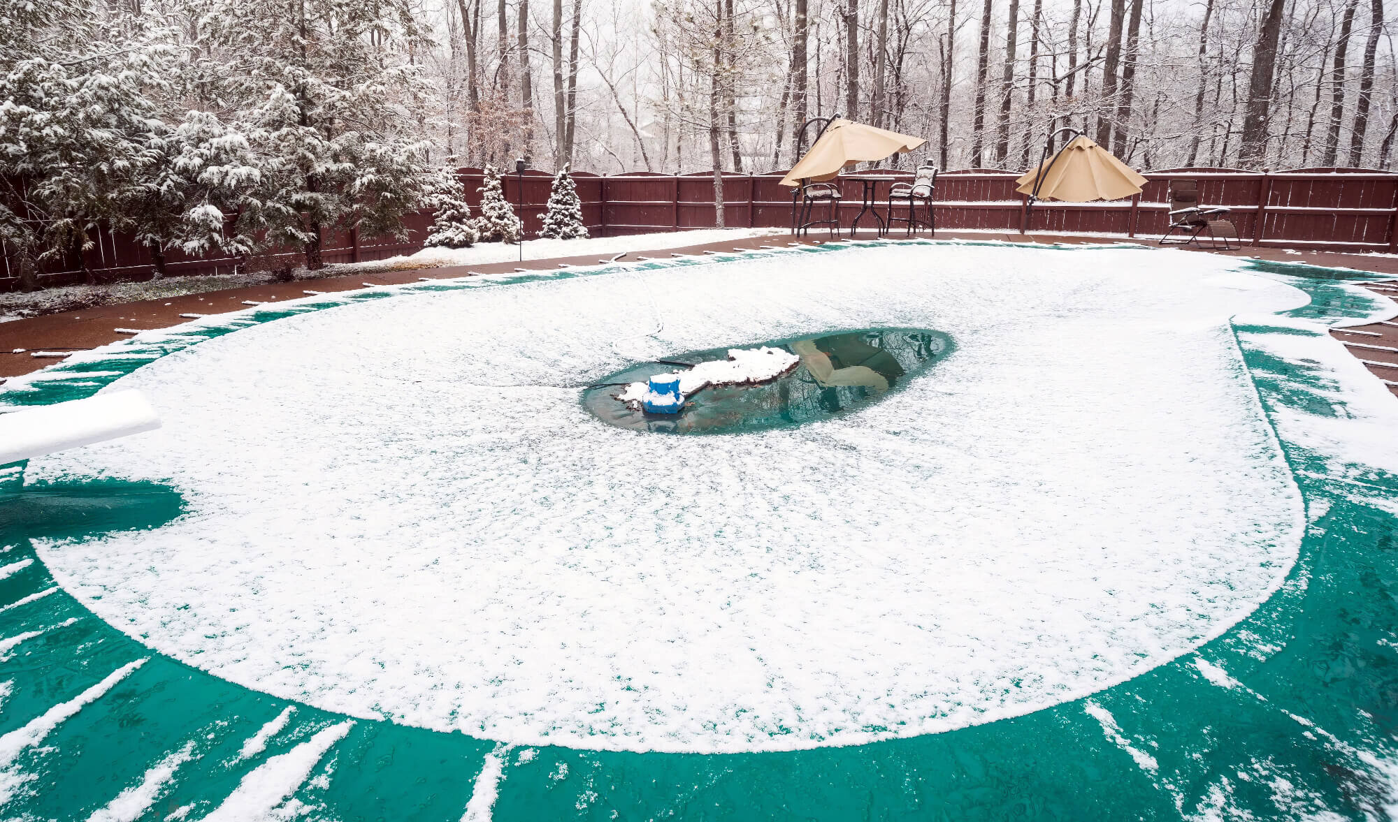 Frozen Pool Snowy Ice