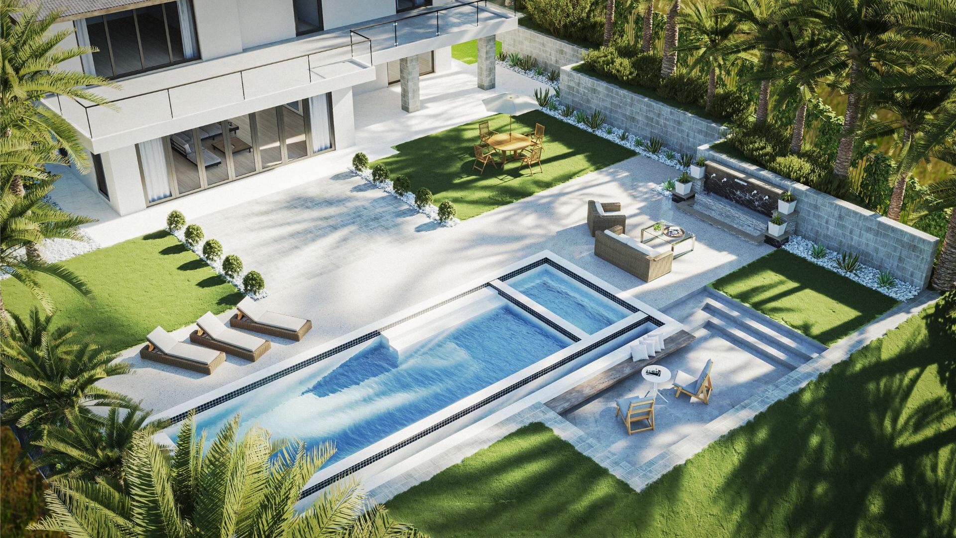 2024 01 Modern Pool Design And Retaining Wall Modern Pool Design Retaining Wall