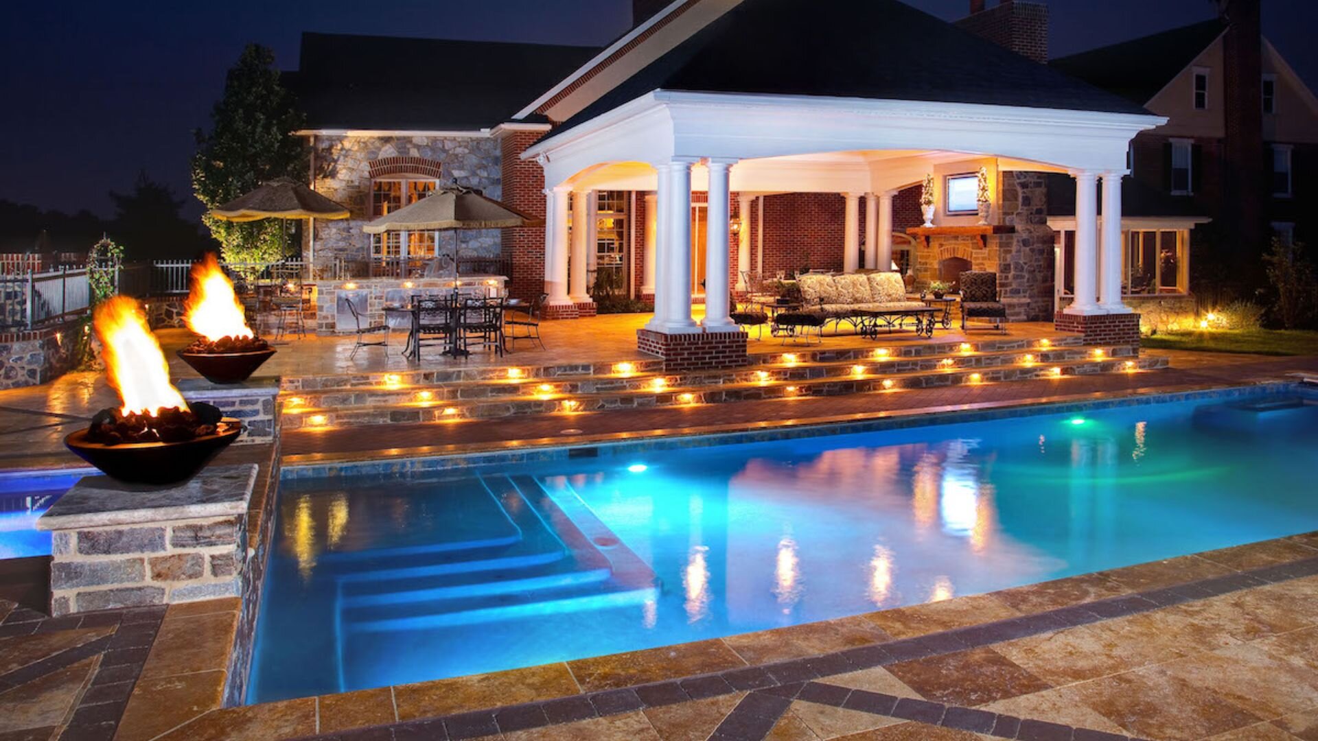 2024 02 Lighting Around Pool Pavers Lighting Pool Pavers